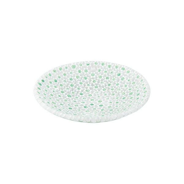 エルコーレモレッティ ミレフィオーリ プレート 8cm グリーン×ホワイト（68）