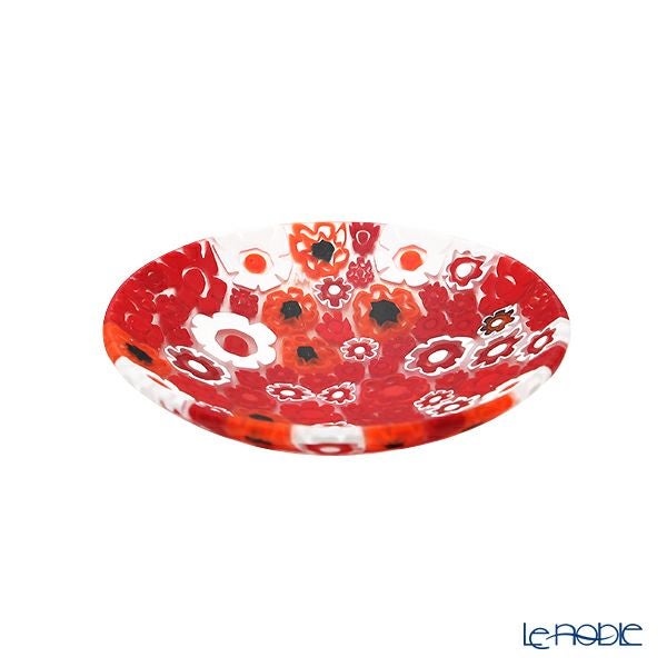 エルコーレモレッティ ミレフィオーリ プレート 8cm スプリング レッド系 SPRING R