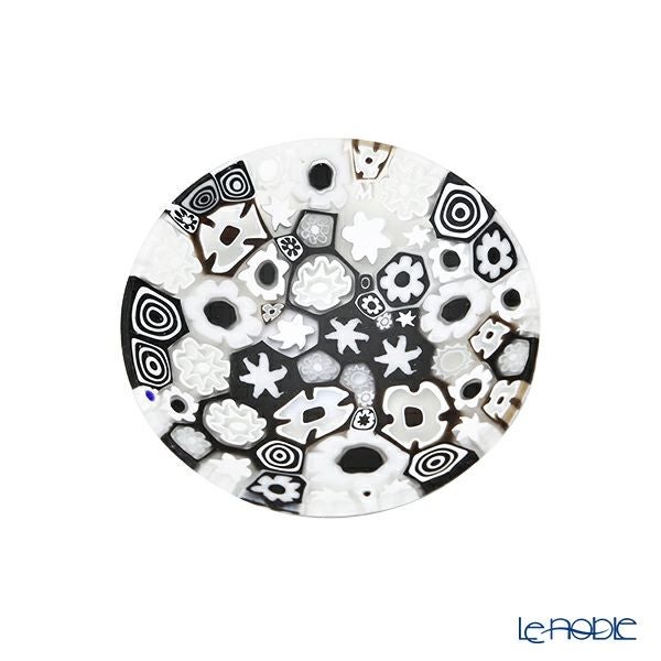 エルコーレモレッティ ミレフィオーリ プレート 8cm スプリング ブラック系 SPRING Bw