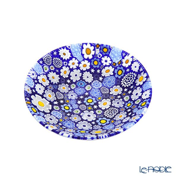 エルコーレモレッティ ミレフィオーリ プレート 13cm スプリング ブルー系 B