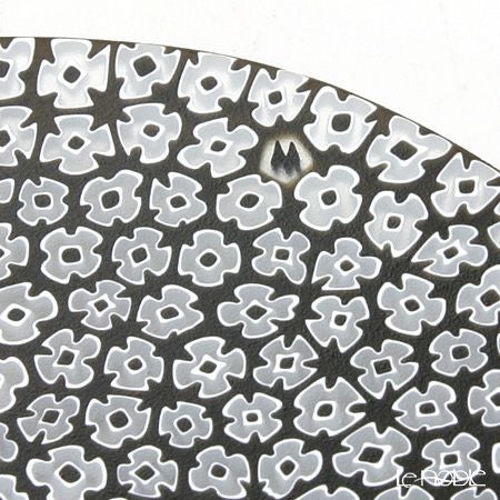 エルコーレモレッティ ミレフィオーリ フラットプレート 13cm ブラックフラワー（37）