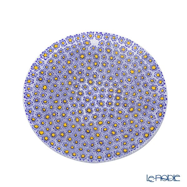 エルコーレモレッティ ミレフィオーリ プレート 13cm ホワイト×ネイビー×イエロー 178