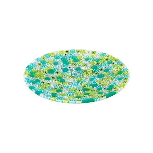 エルコーレモレッティ ミレフィオーリ フラットプレート 13cm グリーン系（211）