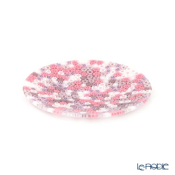 エルコーレモレッティ ミレフィオーリ フラットプレート 13cm ピンク系 428