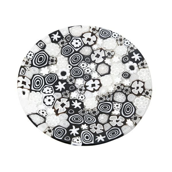 エルコーレモレッティ ミレフィオーリ フラットプレート 13cm スプリング ブラック系 SPRING Bw 小皿