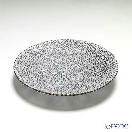 エルコーレモレッティ ミレフィオーリ プレート 19cm ブラックフラワー（37）