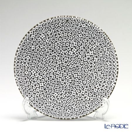 エルコーレモレッティ ミレフィオーリ プレート 19cm ブラックフラワー（37）