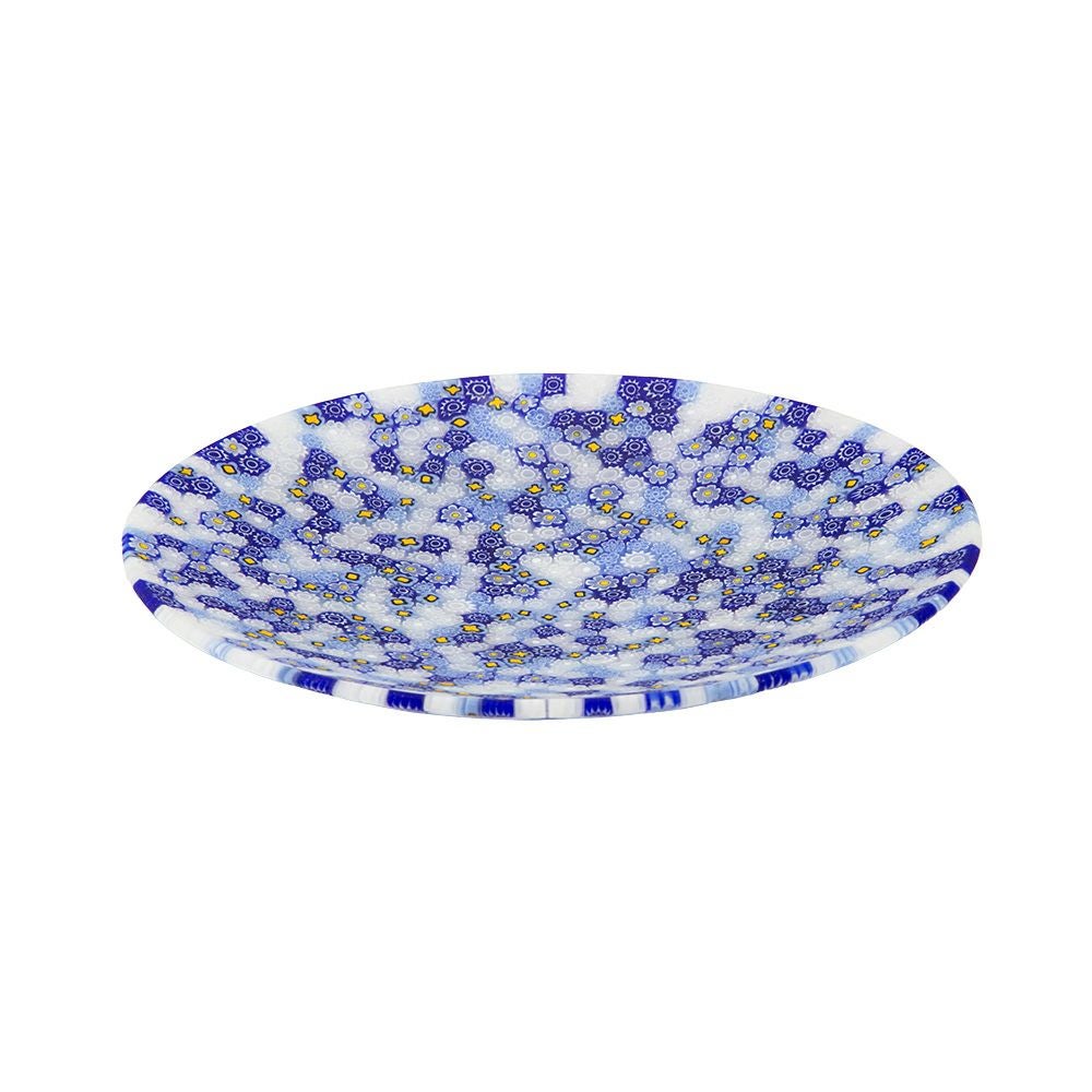 エルコーレモレッティ ミレフィオーリ プレート 19cm ホワイト×ブルー×イエロー 412
