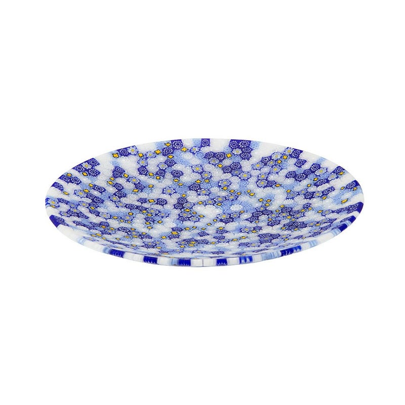 エルコーレモレッティ ミレフィオーリ プレート 19cm ホワイト×ブルー×イエロー 412