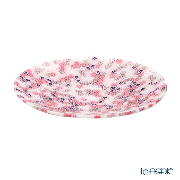 エルコーレモレッティ ミレフィオーリ プレート 19cm ピンク×ホワイト 430