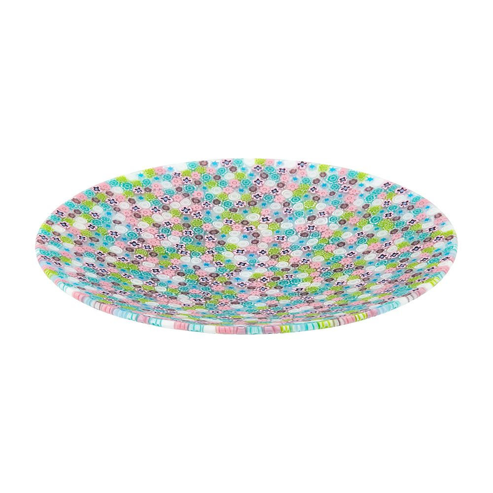 エルコーレモレッティ ミレフィオーリ フラットプレート 13cm ピンク系