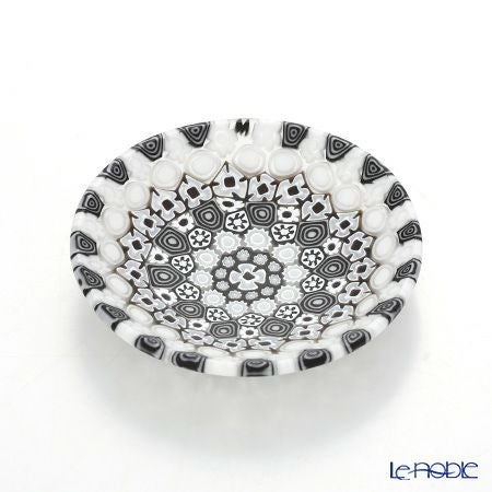 エルコーレモレッティ ミレフィオーリ プレート 8cm 古代ローマモザイク ブラックホワイト系