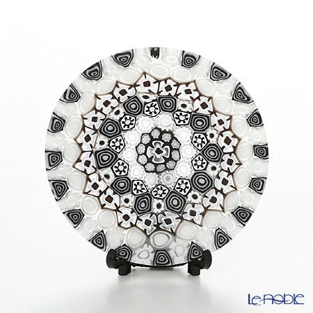 エルコーレモレッティ ミレフィオーリ プレート 8cm 古代ローマモザイク ブラックホワイト系