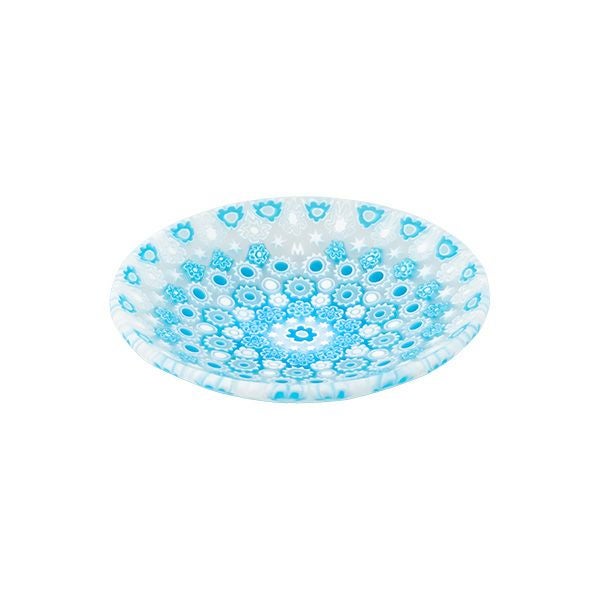 エルコーレモレッティ ミレフィオーリ プレート 8cm 古代ローマモザイク ライトブルー系