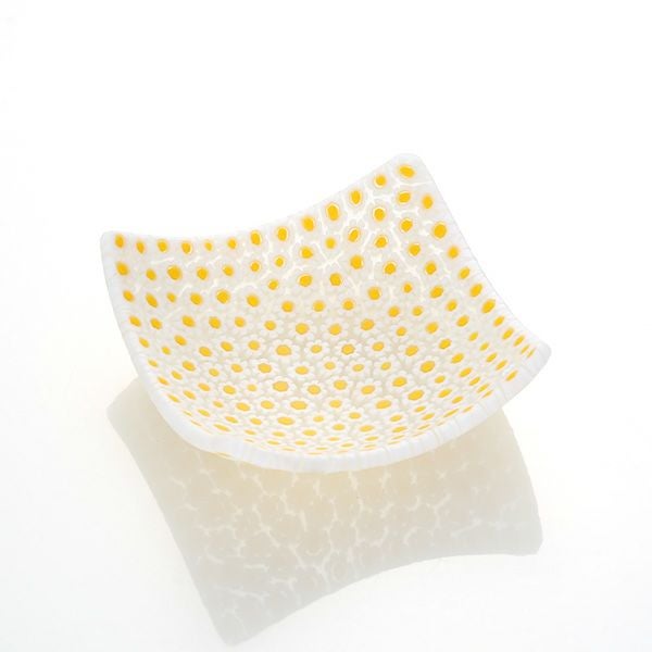 エルコーレモレッティ ミレフィオーリ スモールボウル 8×8cm イエロー×ホワイト（59）