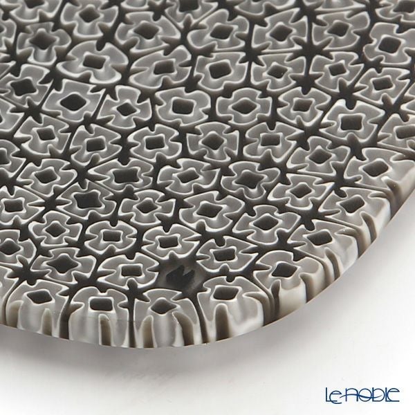 エルコーレモレッティ フレキシ プレート 8×8cm ブラックフラワー（37）