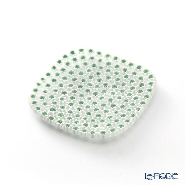 エルコーレモレッティ フレキシ プレート 8×8cm グリーン×ホワイト 68