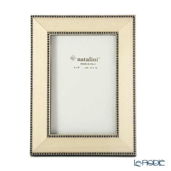 ナタリーニ 象嵌フォトフレーム 10×15cm Rt／30 ホワイト ブラックライン