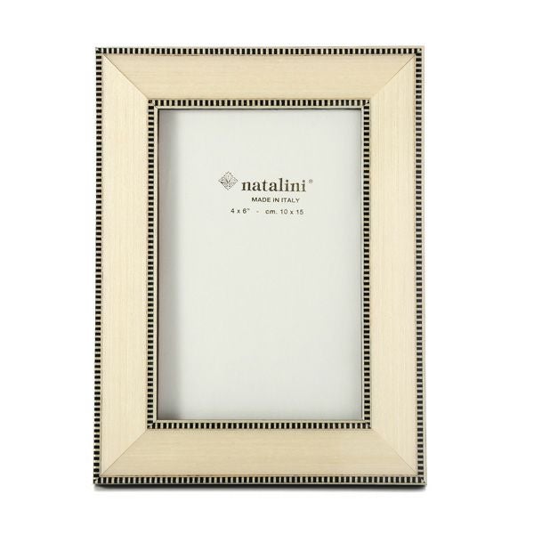ナタリーニ 象嵌フォトフレーム 10×15cm Rt／30 ホワイト ブラックライン