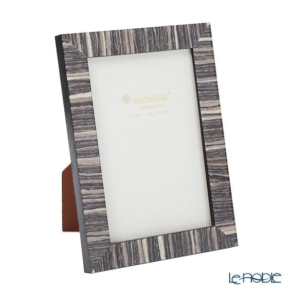 ナタリーニ 象嵌フォトフレーム 10×15cm 280／縞グレーホワイト
