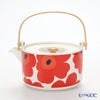 マリメッコ（marimekko） Unikko ウニッコ ティーポット ホワイト×レッド 17cm