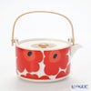 マリメッコ（marimekko） Unikko ウニッコ ティーポット ホワイト×レッド 17cm