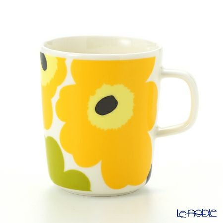 マリメッコ（marimekko） Unikko ウニッコ マグカップ 250ml ホワイト×ライム 63431-020