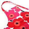 マリメッコ（marimekko） Pieni Unikko ピエニ ウニッコ エプロン ホワイト×レッド 着丈84×身幅83cm コットン