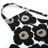 マリメッコ（marimekko） Pieni Unikko ピエニ ウニッコ エプロン ホワイト×ブラック 着丈84×身幅83cm コットン