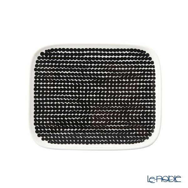 マリメッコ（marimekko） Rasymatto ラシィマット／使い込まれたラグ プレート ホワイト×ブラック 067844-190