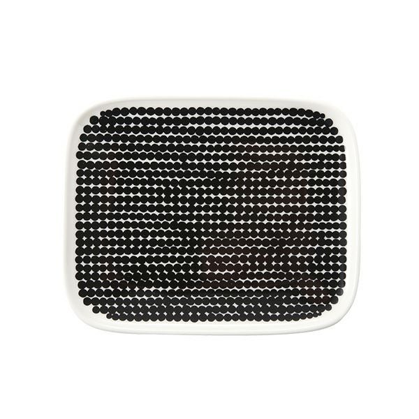 マリメッコ（marimekko） Rasymatto ラシィマット／使い込まれたラグ プレート ホワイト×ブラック 067844-190