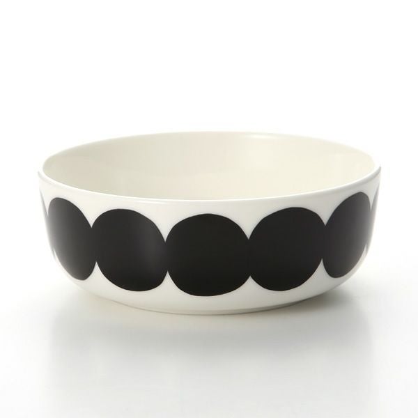 マリメッコ（marimekko） Rasymatto ラシィマット／使い込まれたラグ ボウル ホワイト×ブラック 400ml