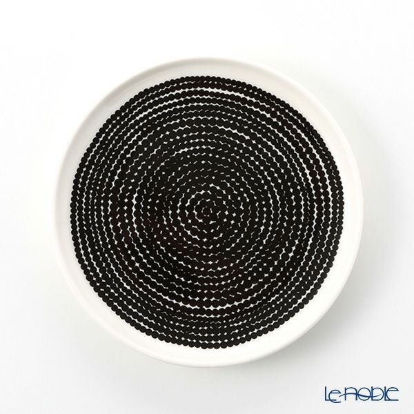 マリメッコ（marimekko） Rasymatto ラシィマット／使い込まれたラグ 18SS プレート ホワイト×ブラック 13.5cm