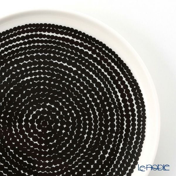 マリメッコ（marimekko） Rasymatto ラシィマット／使い込まれたラグ 18SS プレート ホワイト×ブラック 13.5cm