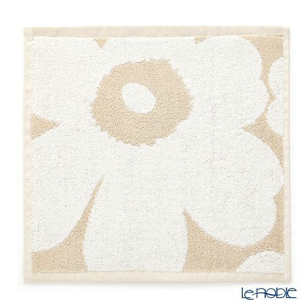 マリメッコ（marimekko） Unikko ウニッコ ミニタオル ベージュ×ホワイト 30×30cm コットン 070233-810