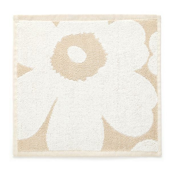マリメッコ（marimekko） Unikko ウニッコ ミニタオル ベージュ×ホワイト 30×30cm コットン 070233-810