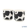 マリメッコ（marimekko） Unikko ウニッコ コーヒーカップセット （ハンドルなし） ホワイト×ブラック 070637-190／21SS