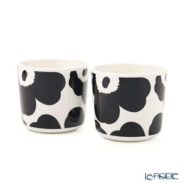 マリメッコ（marimekko） Unikko ウニッコ コーヒーカップセット （ハンドルなし） ホワイト×ブラック 070637-190／21SS