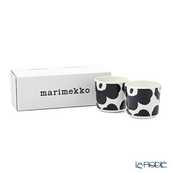 マリメッコ（marimekko） Unikko ウニッコ コーヒーカップセット （ハンドルなし） ホワイト×ブラック 070637-190／21SS