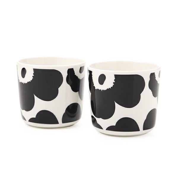 マリメッコ（marimekko） Unikko ウニッコ コーヒーカップセット （ハンドルなし） ホワイト×ブラック 070637-190／21SS