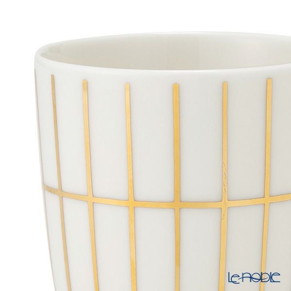 マリメッコ（marimekko） Tiiliskivi ティイリスキヴィ／煉瓦 れんが コーヒーカップ 200ml ホワイト×ゴールド 072040-120／22AW