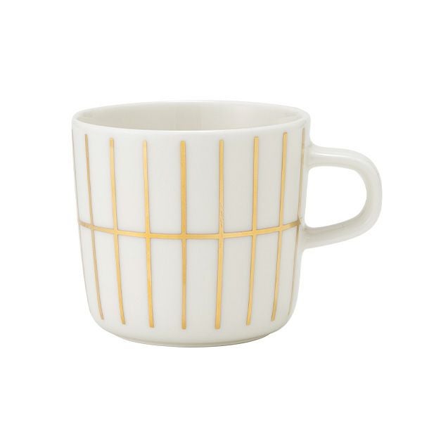 マリメッコ（marimekko） Tiiliskivi ティイリスキヴィ／煉瓦 れんが コーヒーカップ 200ml ホワイト×ゴールド 072040-120／22AW