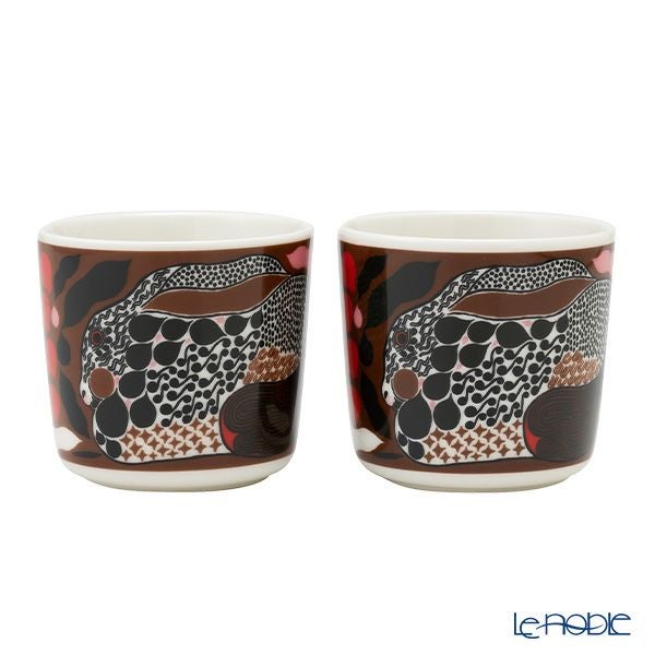 マリメッコ（marimekko） Rusakko ルサッコ／茶色のウサギ コーヒーカップセット（ハンドルなし） ブラウン×レッド 072027-186／22AW