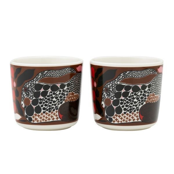 マリメッコ（marimekko） Rusakko ルサッコ／茶色のウサギ コーヒーカップセット（ハンドルなし） ブラウン×レッド 072027-186／22AW
