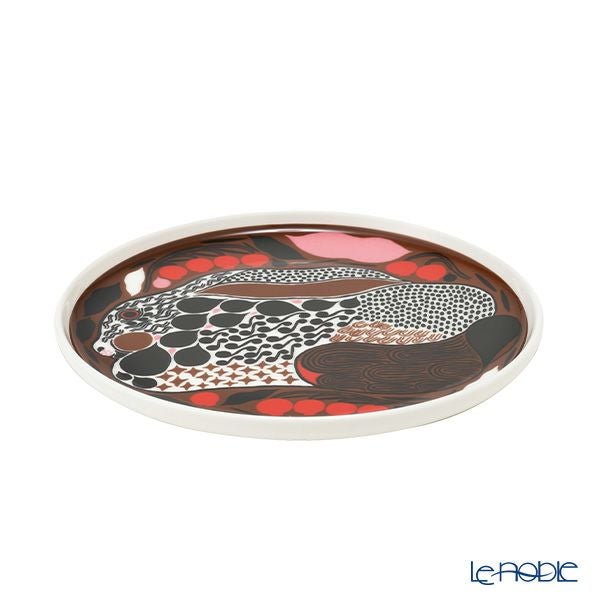 マリメッコ（marimekko） Rusakko ルサッコ／茶色のウサギ プレート 20cm ブラウン×レッド 072029-186／22AW