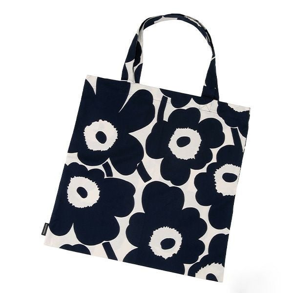 マリメッコ（marimekko） Pieni Unikko ピエニ ウニッコ ファブリックバッグ／エコバッグ／トートバッグ 43×43cm ダークブルー 072168-855／23SS