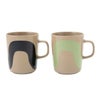 マリメッコ（marimekko）Seireeni セイレーニ／サイレン マグカップセット 250ml ブラック×グリーン 072253-856／23SS