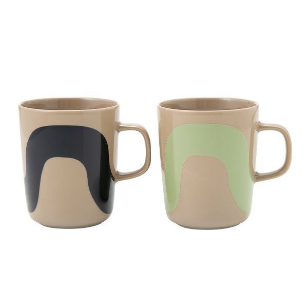 マリメッコ（marimekko）Seireeni セイレーニ／サイレン マグカップセット 250ml ブラック×グリーン 072253-856／23SS
