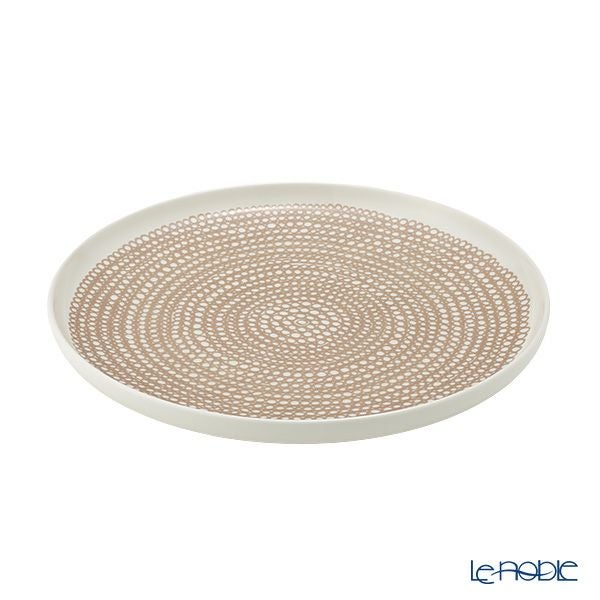 マリメッコ（marimekko） Siirtolapuutarha シイルトラプータルハ／市民菜園 プレート 25cm ホワイト×ベージュ 072637-180／23AW