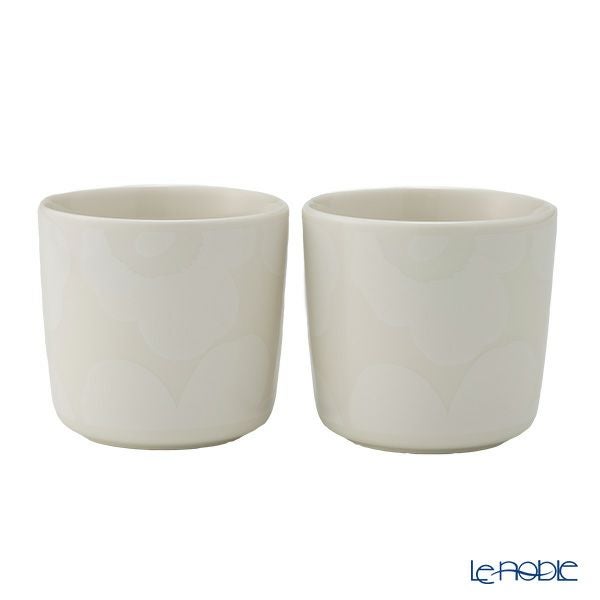 マリメッコ（marimekko） ウニッコ コーヒーカップセット（ハンドルなし） ホワイト×ナチュラルホワイト 072592-100